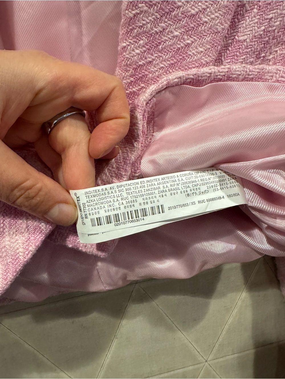 Zara Pink Tweed Blazer - Picture 7 of 8